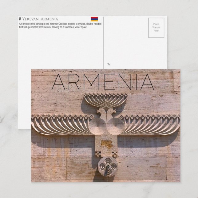 Yerevan Cascade, Armenia Travel Postcard (Front/Back)