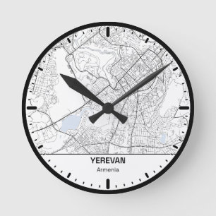 Yerevan  Clock City Line Art
