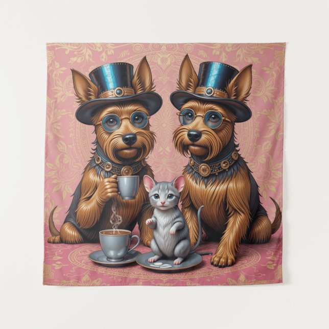 Yerkish Terriers Tea Time Tapestry (Front)