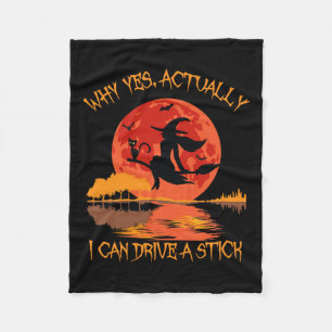 Yes Actually I Can Drive A Stick Halloween 2023 Co Fleece Blanket