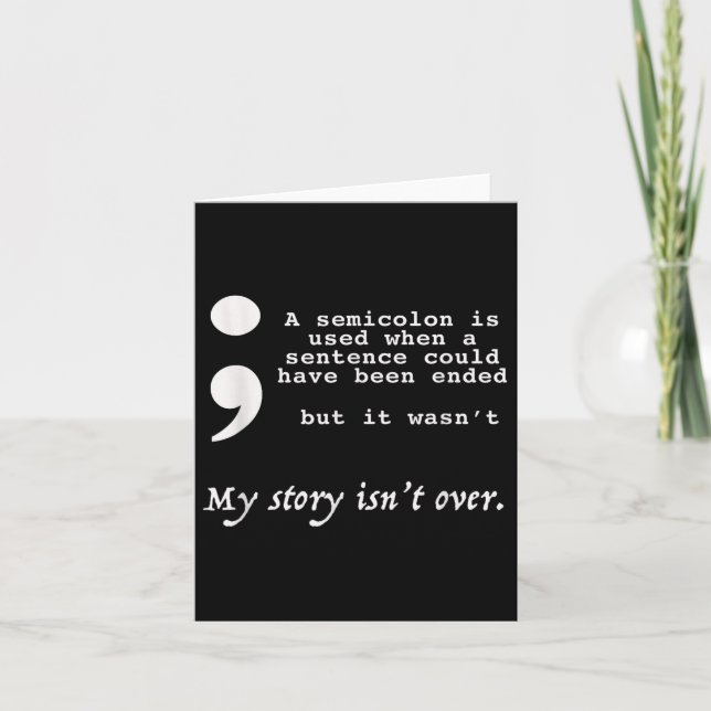Yes, And Apparel Semicolon Suicide Prevention Awar Card (Front)