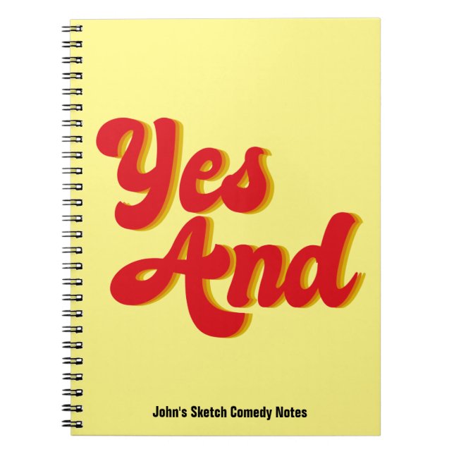 Yes And Improv Comedy Notebook (Front)