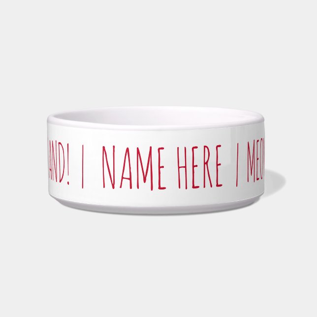YES AND (MEOW AND!) | Cat Bowl | Red (Front)