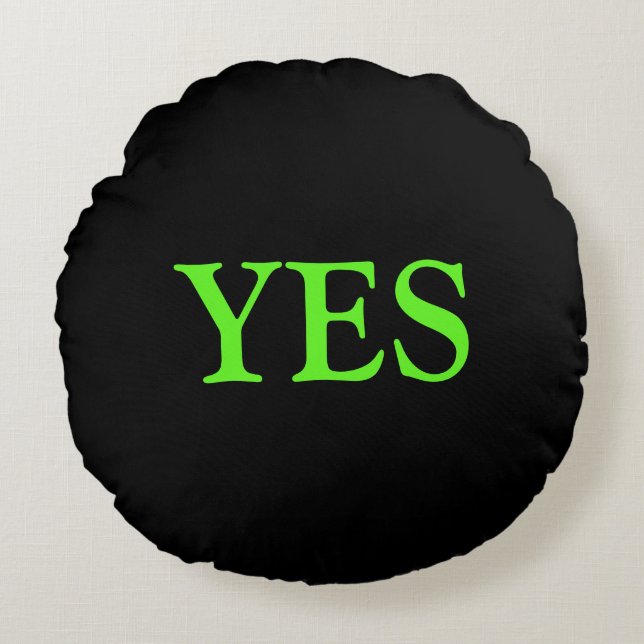 Yes and No Fun Game Round Cushion (Front)