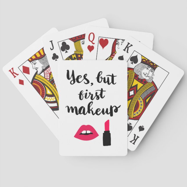 Yes But First Makeup | Cute Phrase Playing Cards (Back)