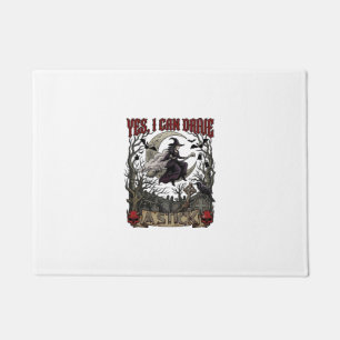 Yes Can Drive Stick Witch Graveyard Halloween_1 Doormat