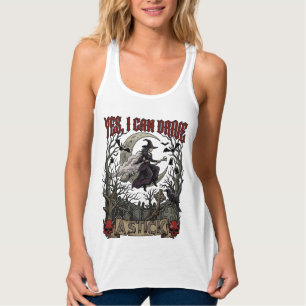 Yes Can Drive Stick Witch Graveyard Halloween_1 Singlet
