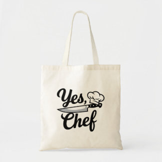 Yes Chef Funny Kitchen Cooking Budget Tote Bag