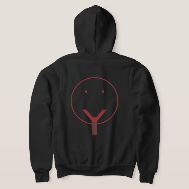 Yes face - Red01. Hoodie (Laydown Back)