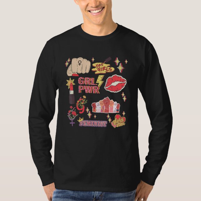 Yes Girl  Women Power  Feminist International Wome T-Shirt (Front)