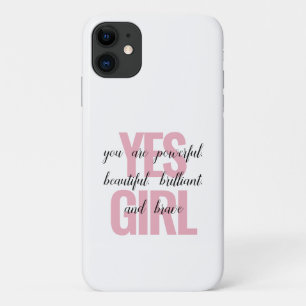 Yes Girl You Are Beautiful Motivational Girl Print Case-Mate iPhone Case