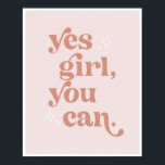 Yes Girl You Can Retro Vintage Font Poster<br><div class="desc">Yes Girl You Can Retro Vintage Font</div>