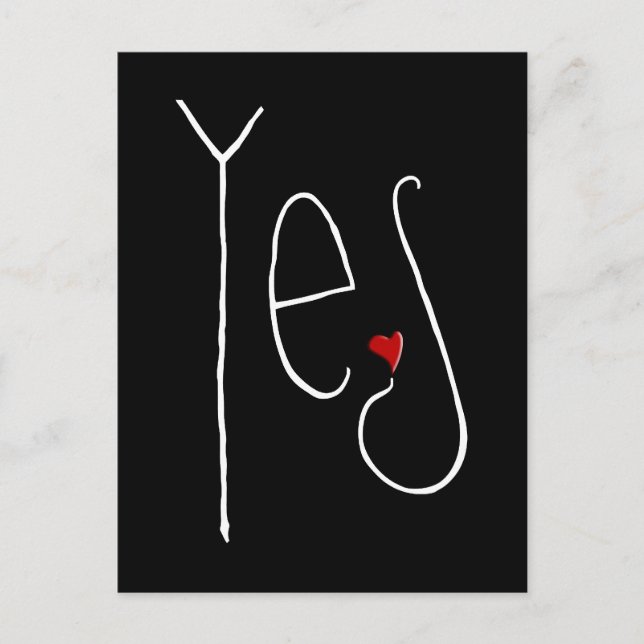 Yes Heart white Postcard (Front)