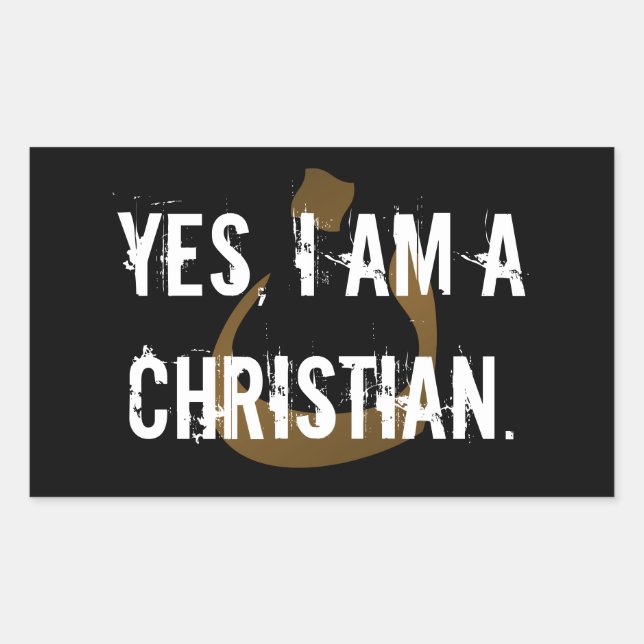 Yes, I am a Christian Rectangular Sticker (Front)