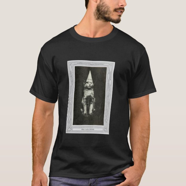 Yes I am a Dunce - Old Cat Image T-Shirt (Front)