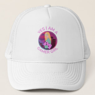 YES I AM A GAMER GIRL TRUCKER HAT