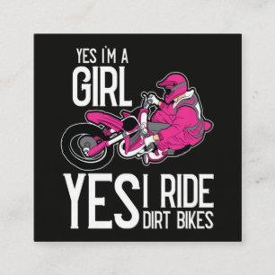 Yes I am A Girl Yes i Ride a Dirt Bike Enclosure Card