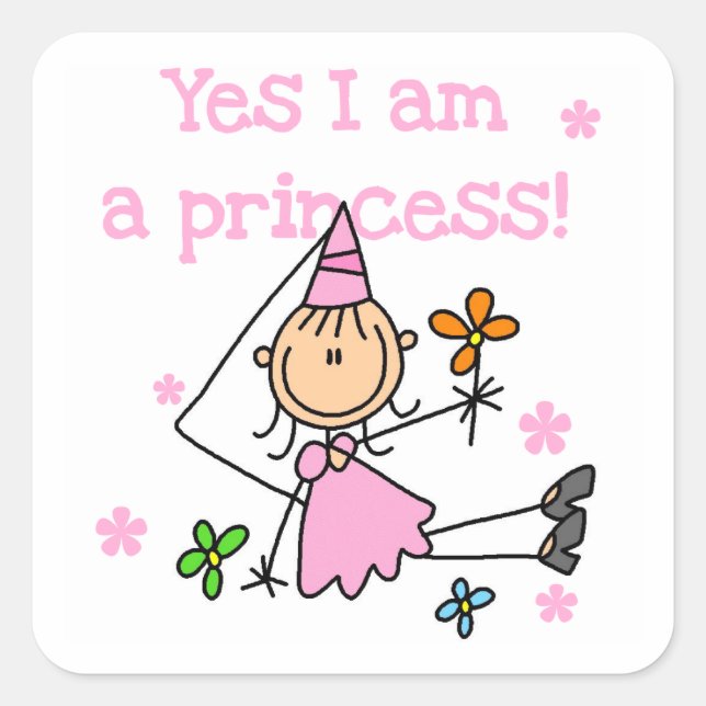 Yes I am a Princess Square Sticker (Front)