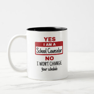 Yes I Am a School Counselor Two-Tone Coffee Mug