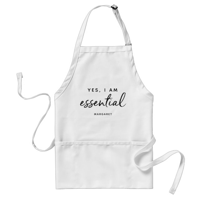 Yes I Am Essential Front Line Worker Personalised Standard Apron (Front)