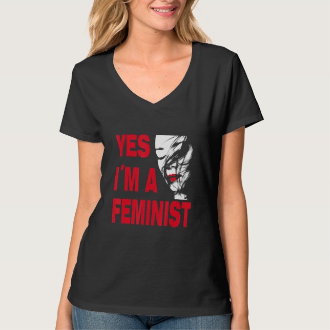 Yes, I am feminist, for engaged men and women_3 T-Shirt (Front)