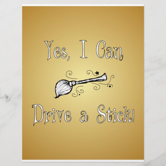 Yes, I Can Drive a Stick! Flyer (Front)