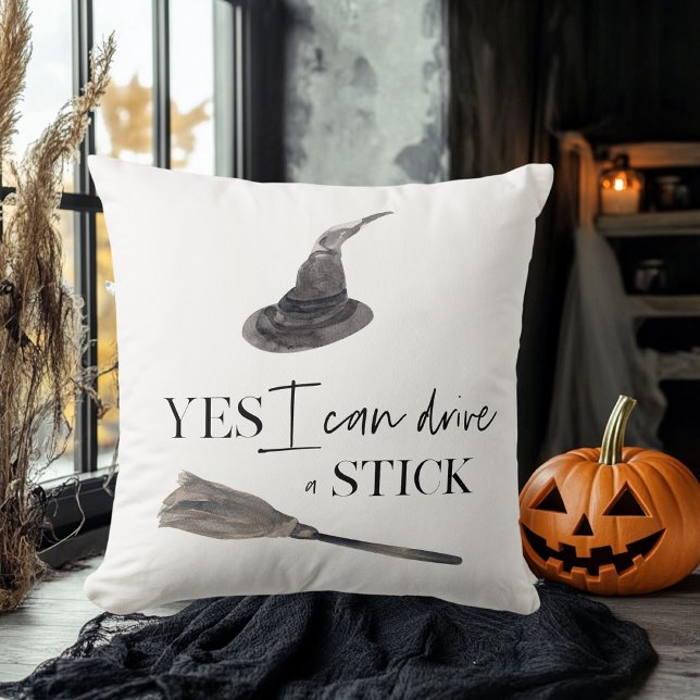 Yes I Can Drive A Stick Fun | Happy Halloween Cushion (Creator Uploaded)