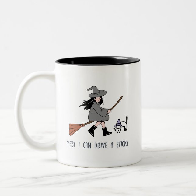 Yes! I Can Drive A Stick : Halloween Coffee MUG (Left)