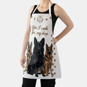 Yes I Cook For My Dogs German Shepherds Trio Apron
