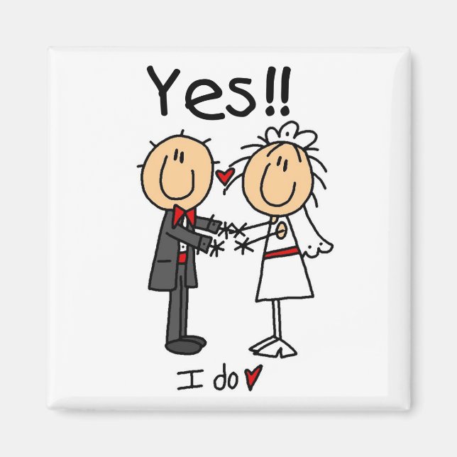 YES I Do Bride and Groom T-shirts and Gifts Magnet (Front)