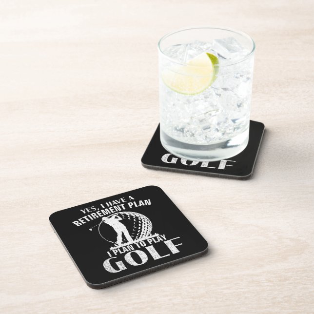 Yes I Have A Retirement Plan Golf Funny Golfer Coaster (Right Side)