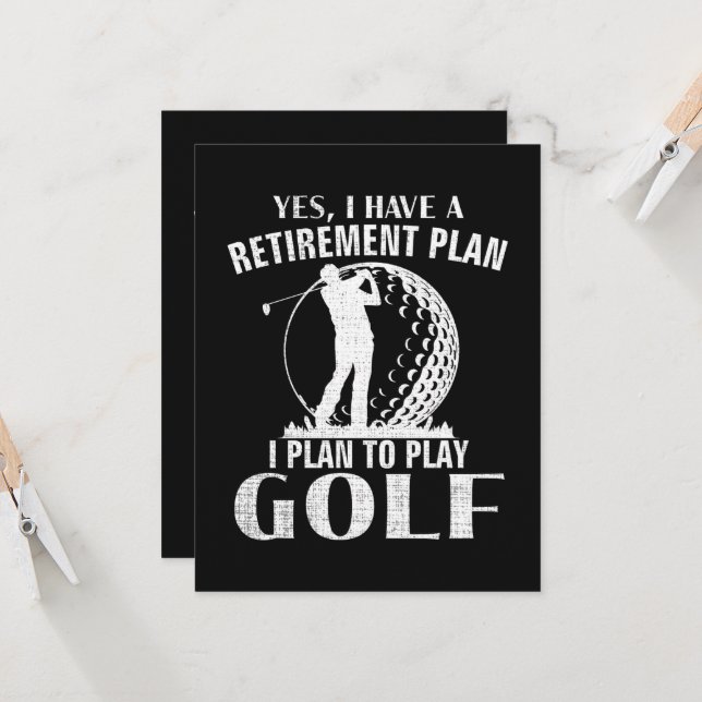 Yes I Have A Retirement Plan Golf Funny Golfer Invitation (Front/Back In Situ)