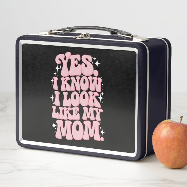 Yes I Know I Look Like My Mum Groovy Mother's Day Metal Lunch Box (In Situ)