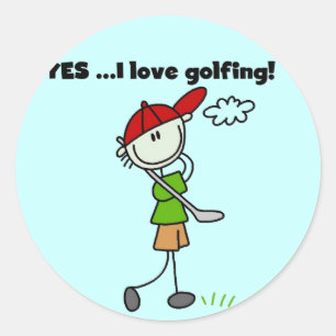 YES I Love Golf Tshirts and Gifts Classic Round Sticker