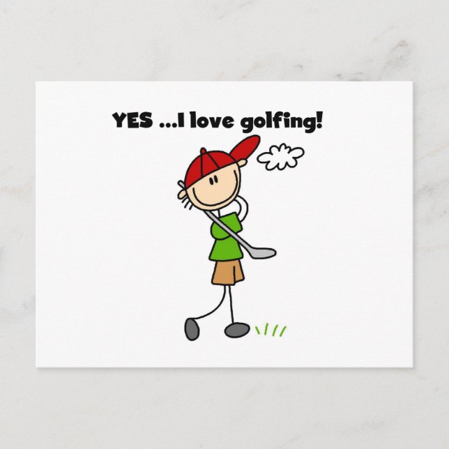 Yes I Love Golfing Postcard (Front)