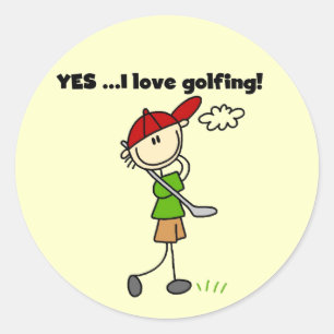 YES I Love Golfing Tshirts and Gifts Classic Round Sticker