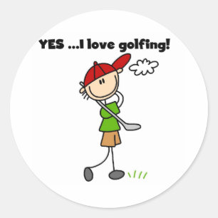 YES I Love Golfing Tshirts and Gifts Classic Round Sticker