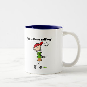 YES I Love Golfing Tshirts and Gifts Two-Tone Coffee Mug