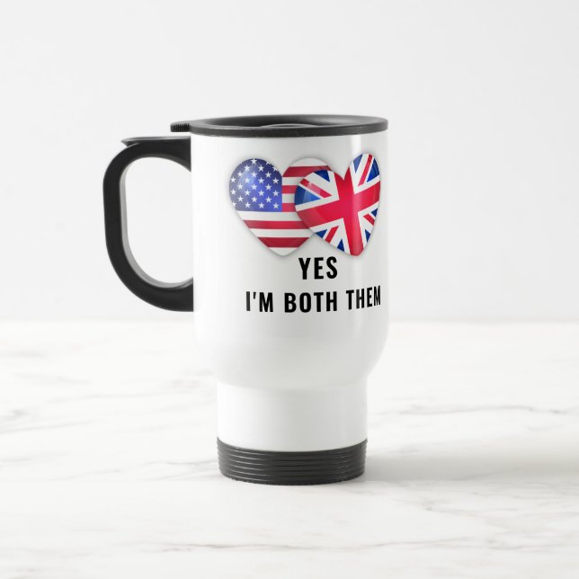Yes, I’m Both – Citizenship Day  Travel Mug (Left)
