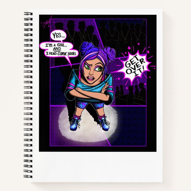“Yes, I read comic books” fun sketchbook Notebook (Front)