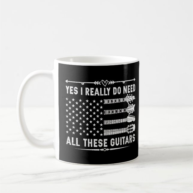 Yes I Really Do Need All These Guitars T-shirt Tri Coffee Mug (Left)