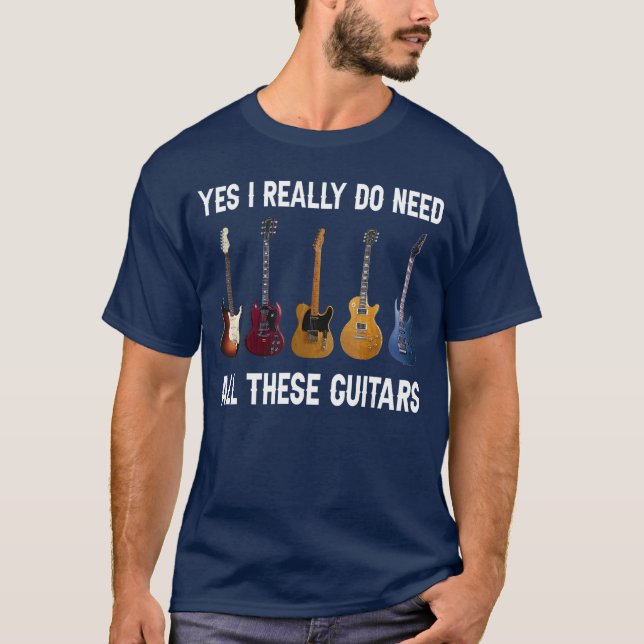 Yes I Really Do Need Allhese Guitars friends retro T-Shirt (Front)