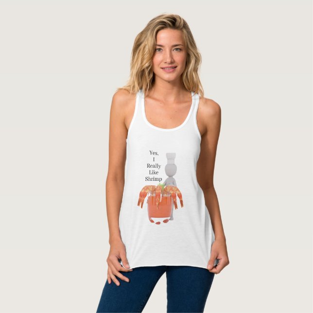 Yes, I Really Like Shrimp Funny T-Shirt Singlet (Front Full)