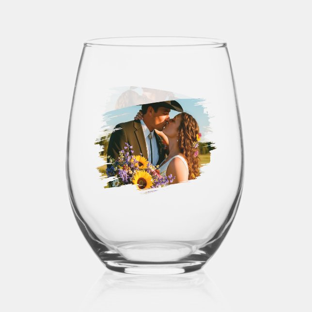 Yes I will, Wedding /Anniversary Wine Glass (Front)