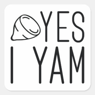 Yes I Yam Square Sticker