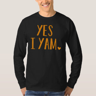 Yes I Yam Thanksgiving Halloween Matching Couple T-Shirt