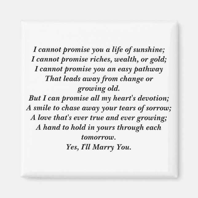 Yes,I'll Marry you Magnet (Front)