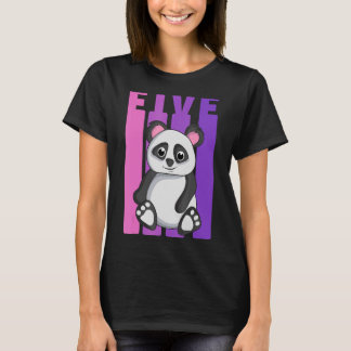 Yes I'm 5 Years Old Panda Themed 5th Birthday Part T-Shirt