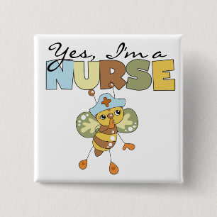 YES I'm a Nurse T-shirts and Gifts 15 Cm Square Badge