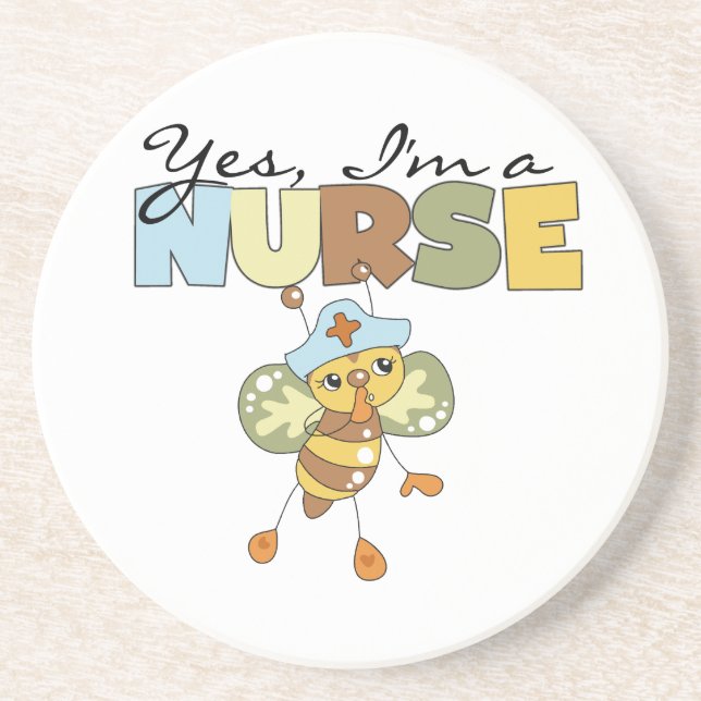 YES I'm a Nurse T-shirts and Gifts Coaster (Front)
